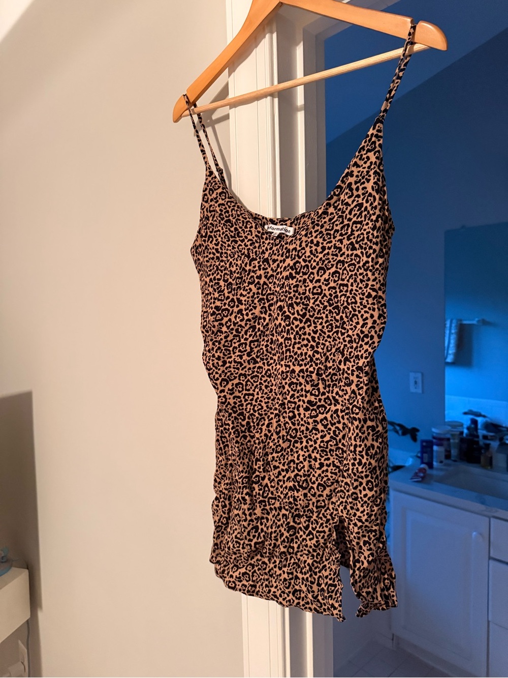 Reformation Leopard Print Cami in Brown and Black - Picture 3 of 5